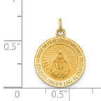14k Solid Polished/Satin Round Miraculous Medal