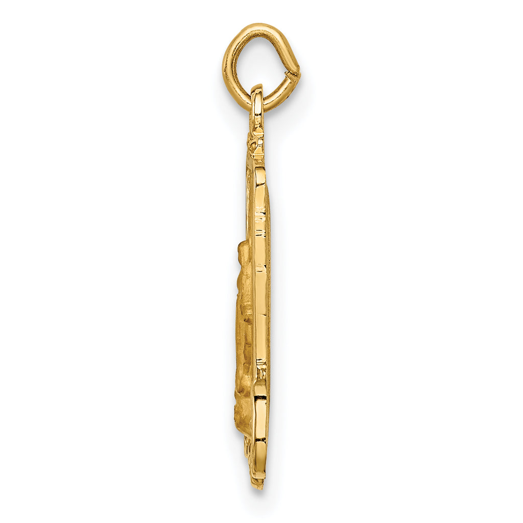 14k Solid Polished/Satin Rectangular Miraculous Medal