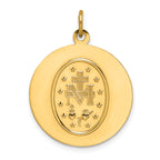 14k Solid Polished/Satin Medium Round Miraculous Medal