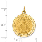 14k Solid Polished/Satin Medium Round Miraculous Medal