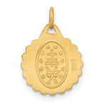 14k Solid Polished/Satin Tiny Round Scalloped Miraculous Medal