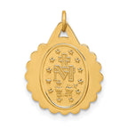 14k Solid Polished/Satin Small Round Scalloped Miraculous Medal