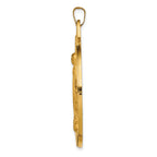 14k Solid Polished/Satin Large Raised Round Milagrosa Medal