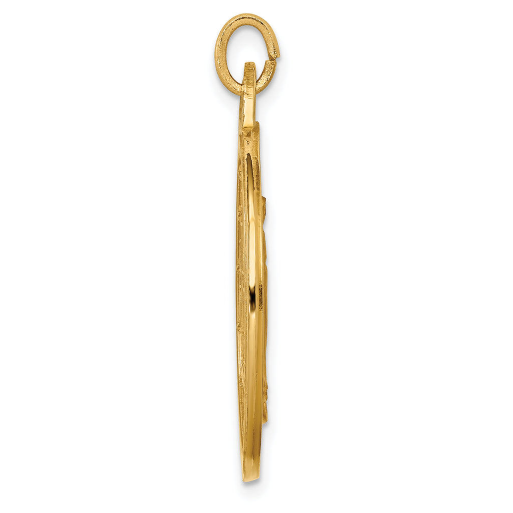 14k Solid Polished/Satin Extra Large Round Miraculous Medal