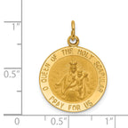 14K Solid Small Queen Of Holy Scapular Reversible Medal