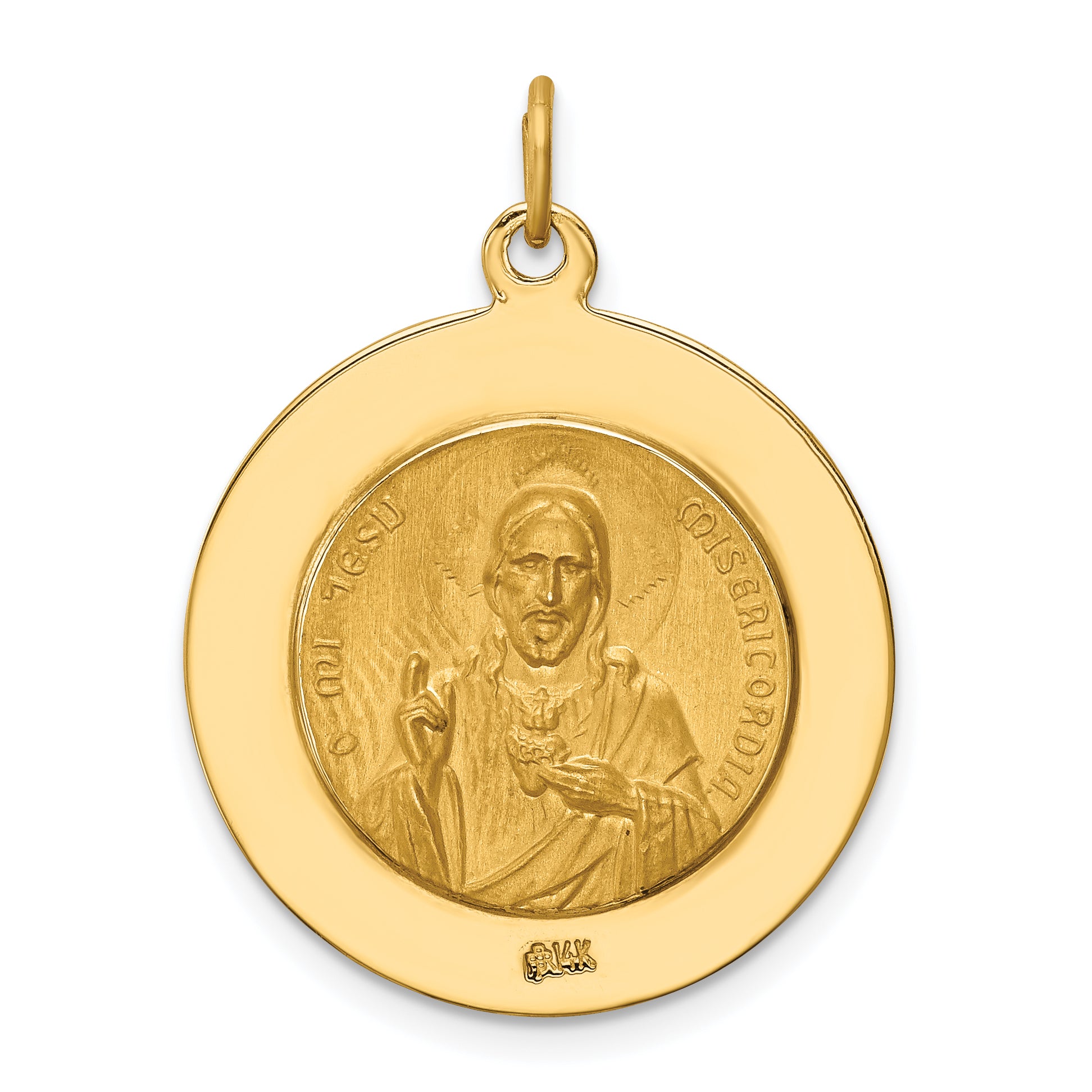 14K Solid Large Queen Of Holy Scapular Reversible Medal