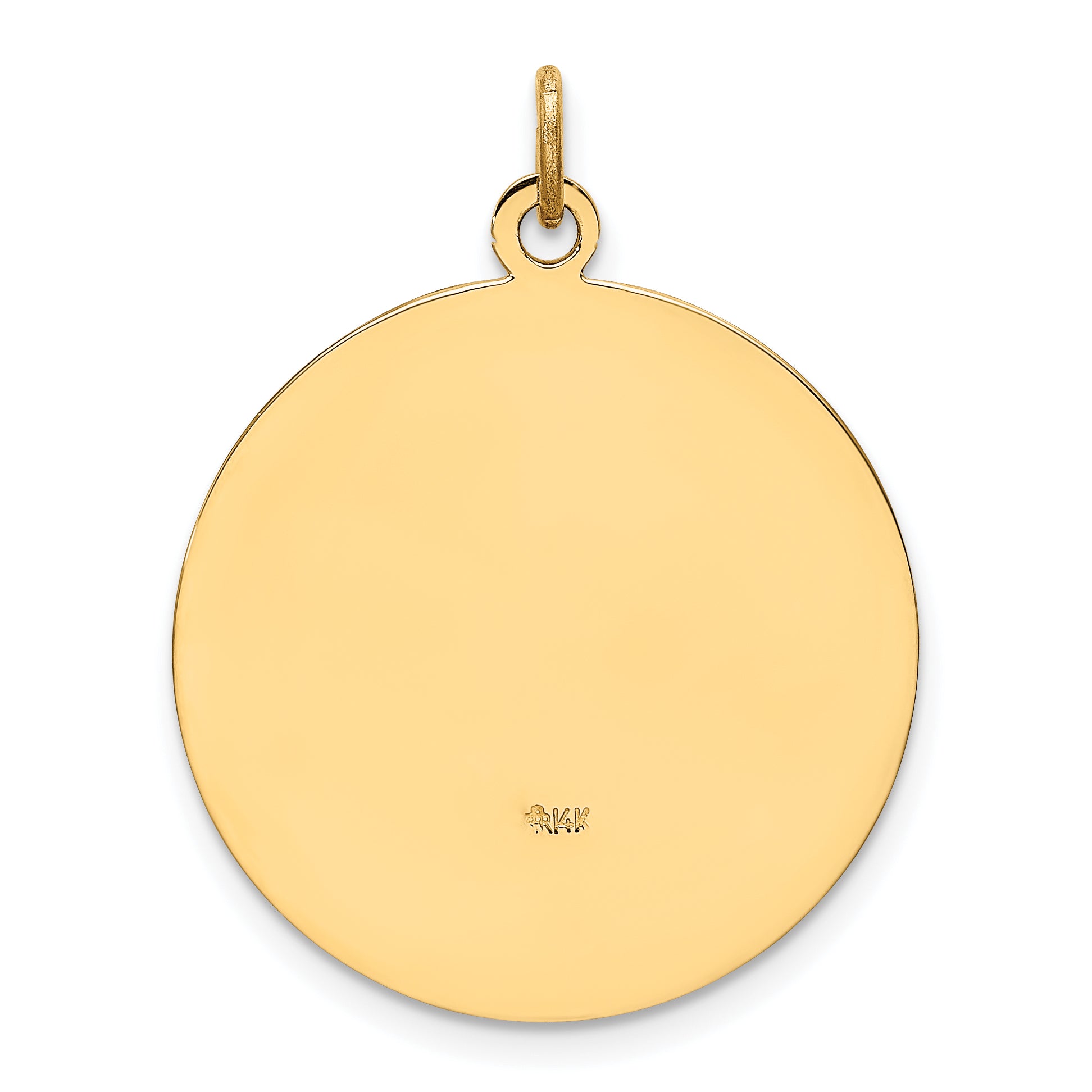 14k Solid Polished/Satin Medium Round St. Christopher Medal