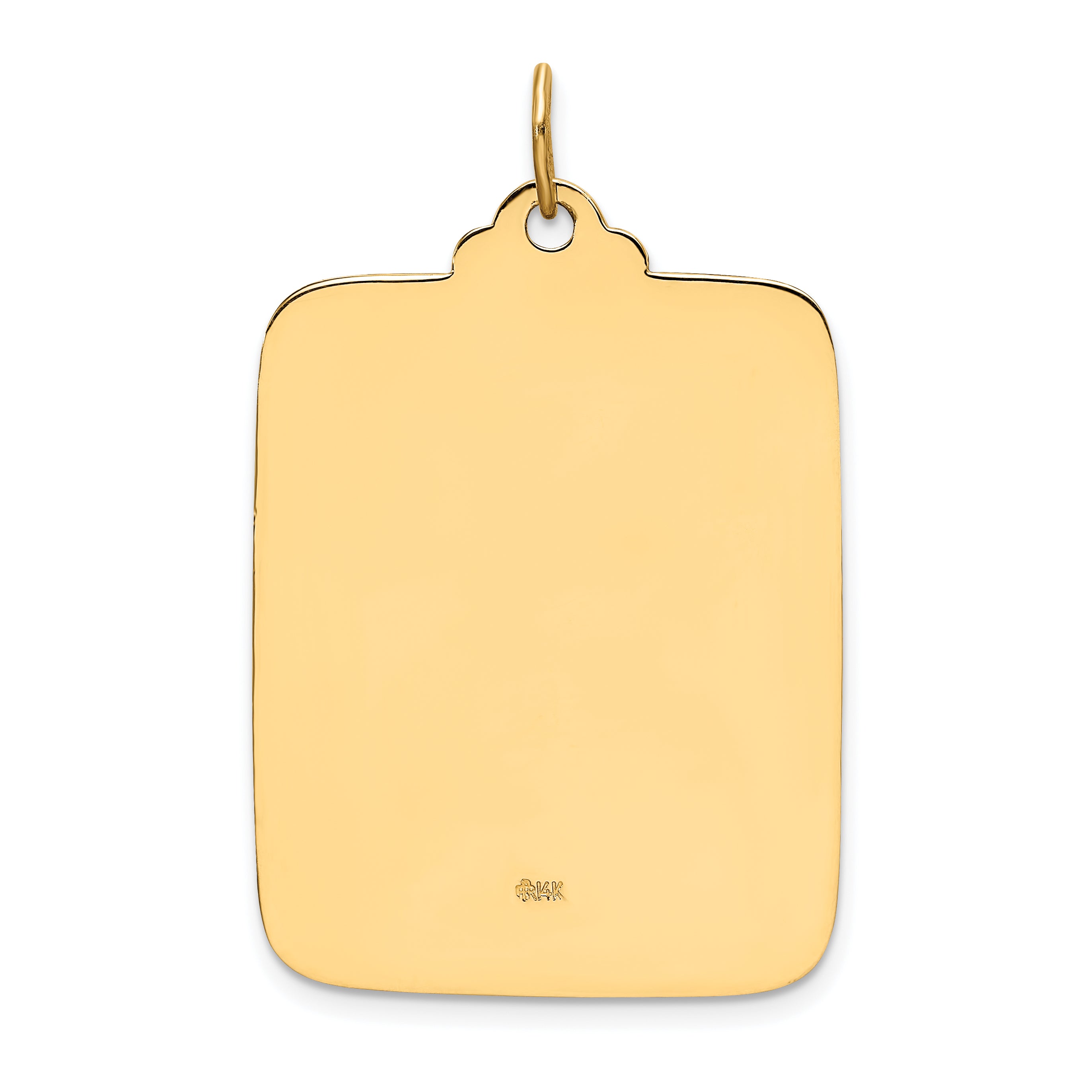 14k Solid Polished/Satin Large Rectangle St. Christopher Medal