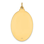 14k Solid Polished/Satin Large Oval St. Christopher Medal