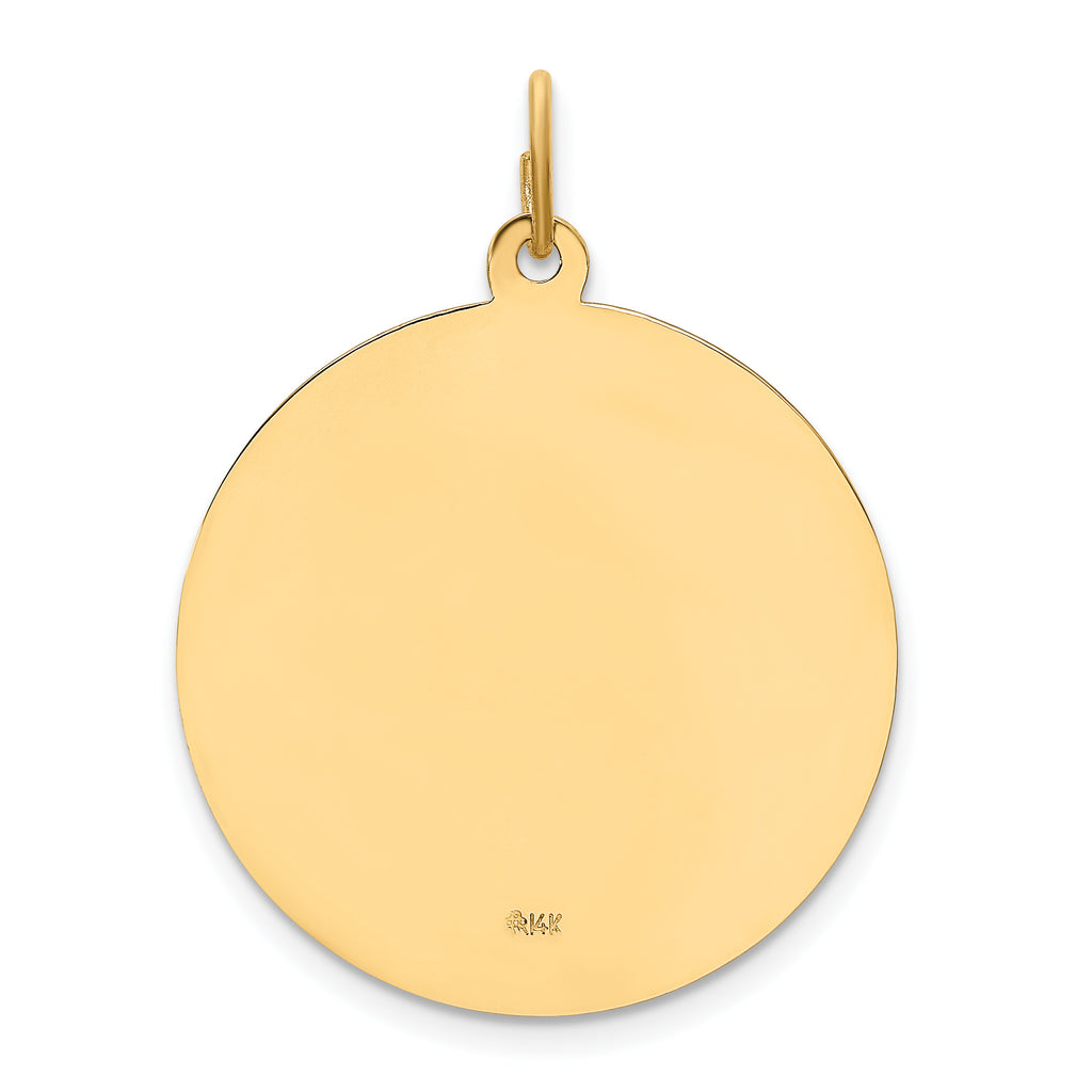 14k Solid Polished/Satin Large Round St. Joseph Medal