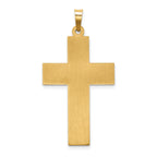 14k Hollow Polished Basketweave Design Latin Cross