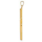 14k Hollow Polished Stripe Design Latin Cross