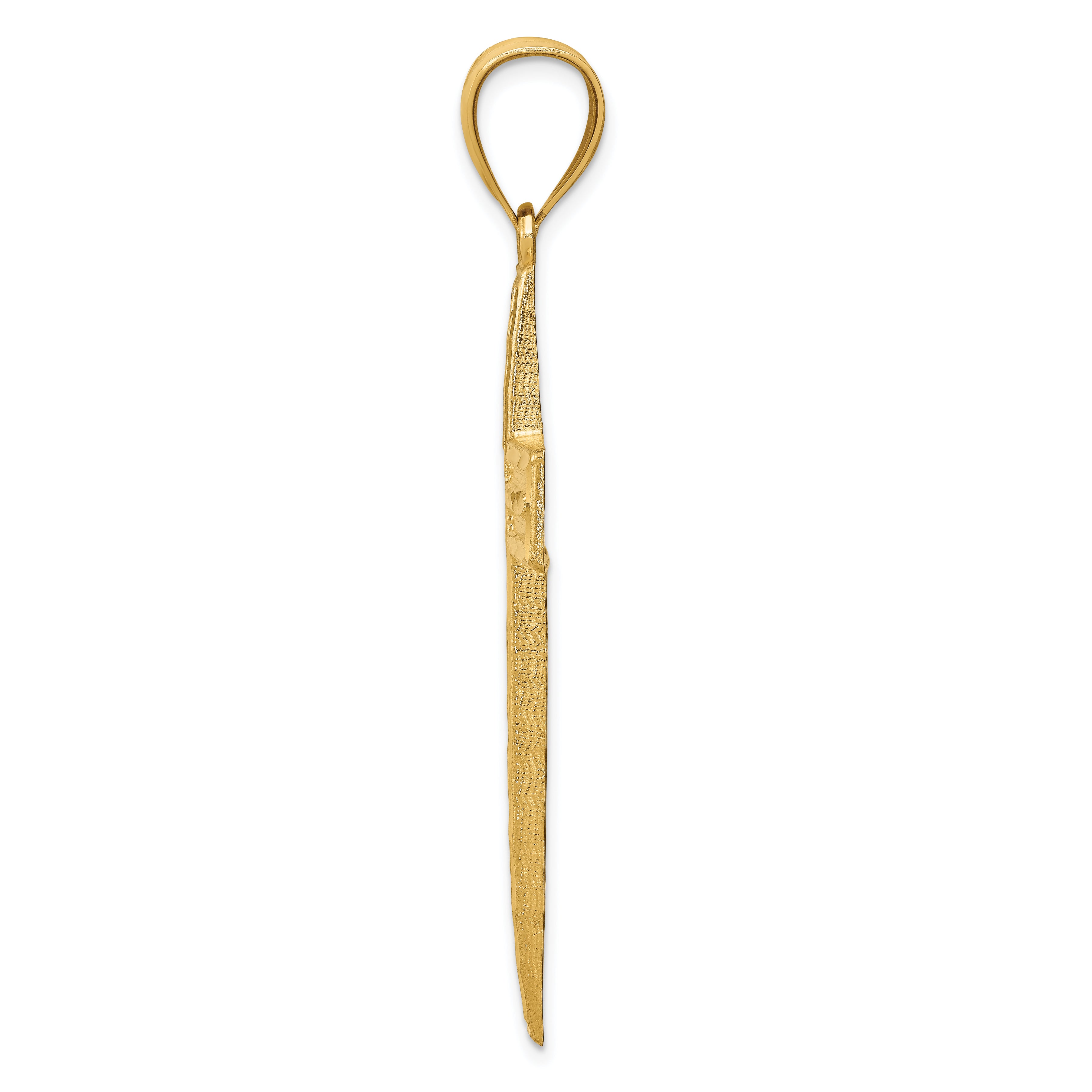 14K Diamond-cut Cross Pendant Secondary image