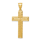 14K Diamond-cut Cross Pendant