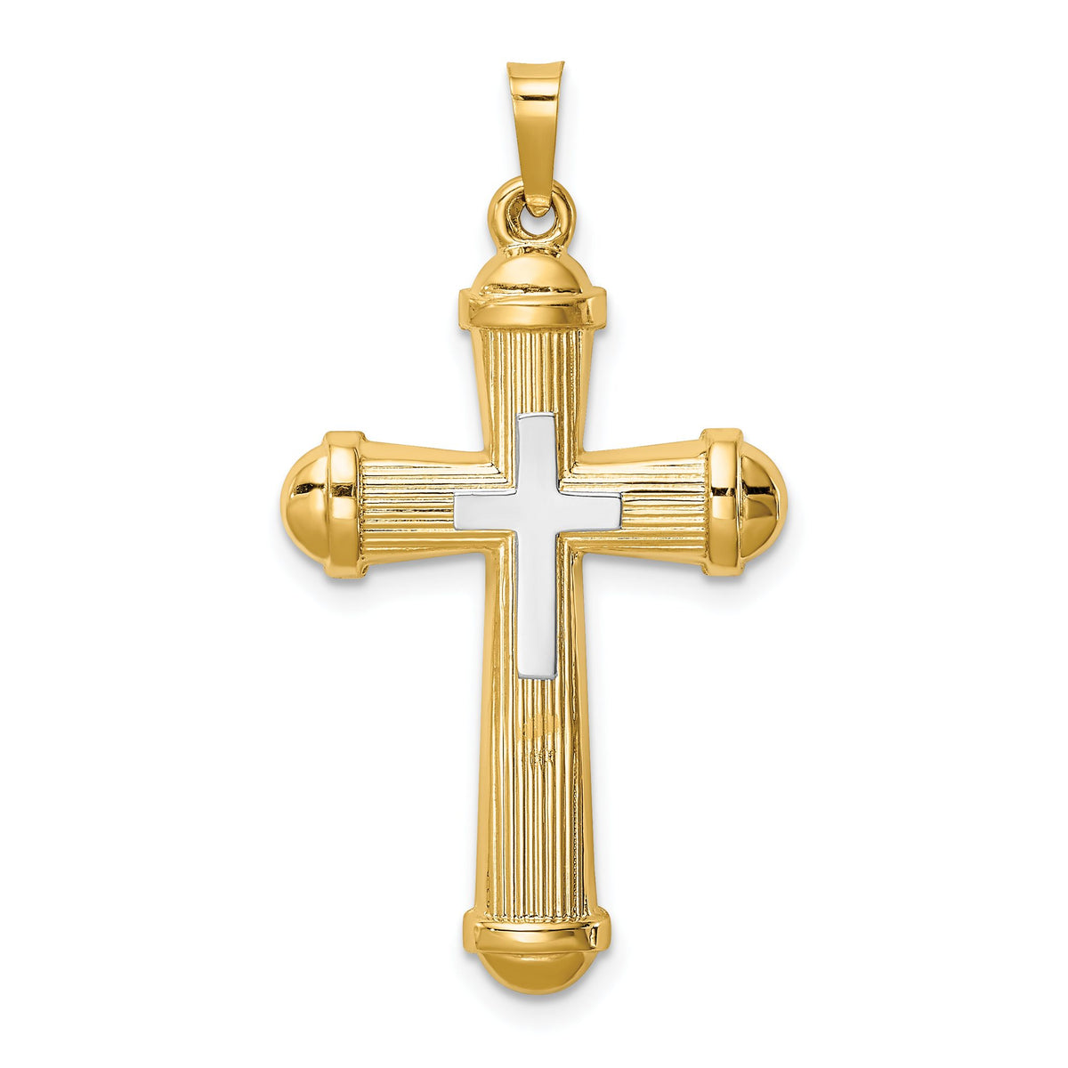 Cross Pendant with Center Cross in 14K Two-Tone Gold - Sophia Jewelers Main image