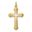 14k Two-tone Hollow Polished Cross w/Center Cross