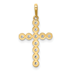 14K CZ Cross Pendant