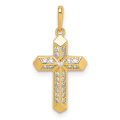 14K Cross CZ Pendant