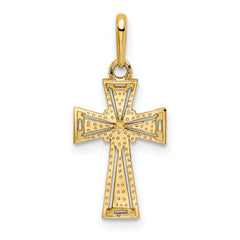 14K D/C Cross Pendant