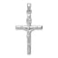 14k White Gold Hollow Crucifix Pendant
