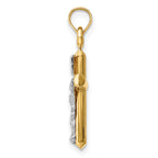 14k Two-tone Hollow Crucifix Pendant