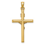 14k Two-tone Hollow Crucifix Pendant
