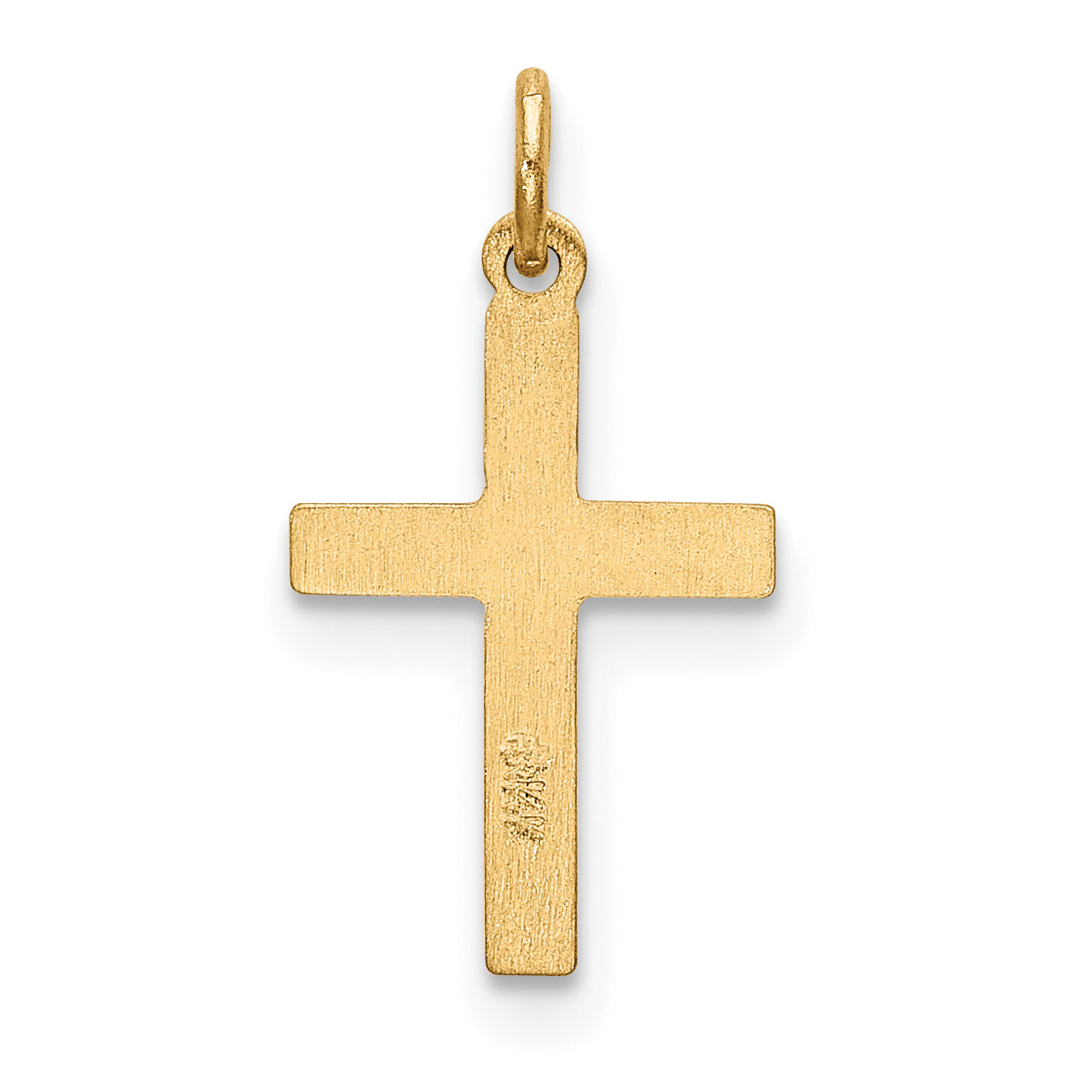 14K Heart Cross Charm