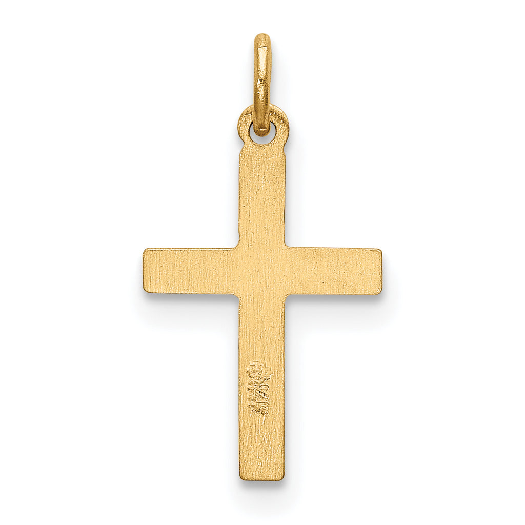 14K Heart Cross Charm
