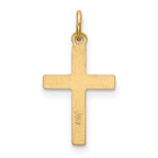 14K Heart Cross Charm