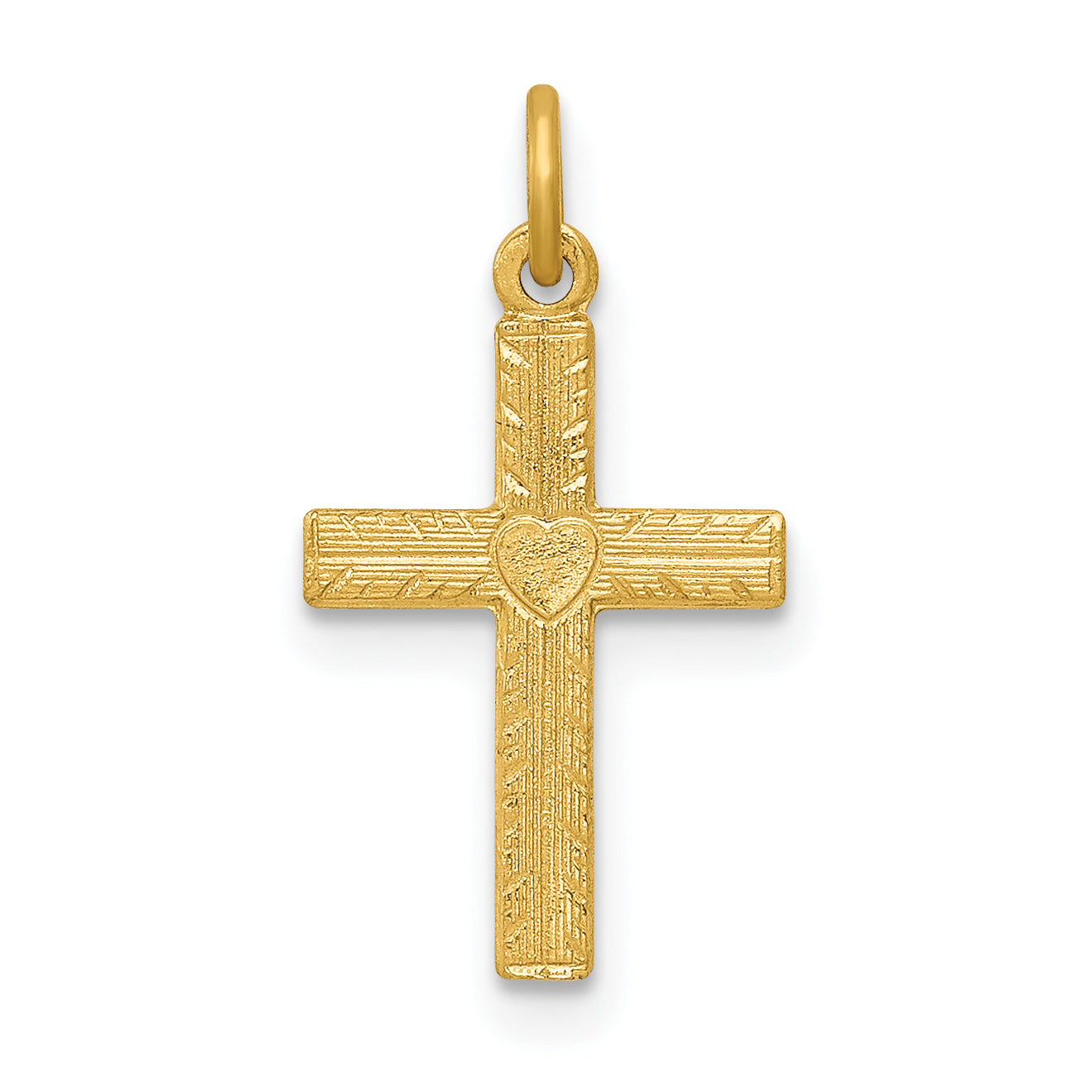 14k Heart Cross Charm Main image