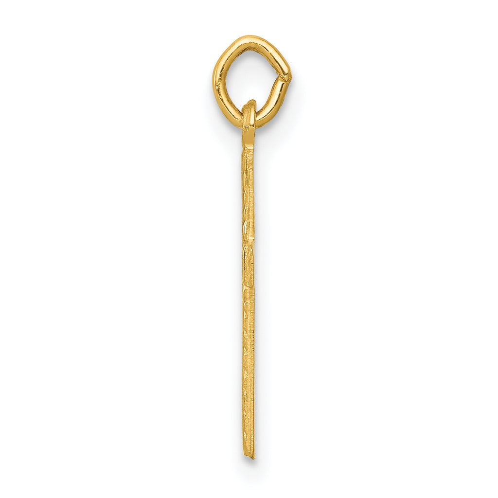 14K Floral Cross Charm