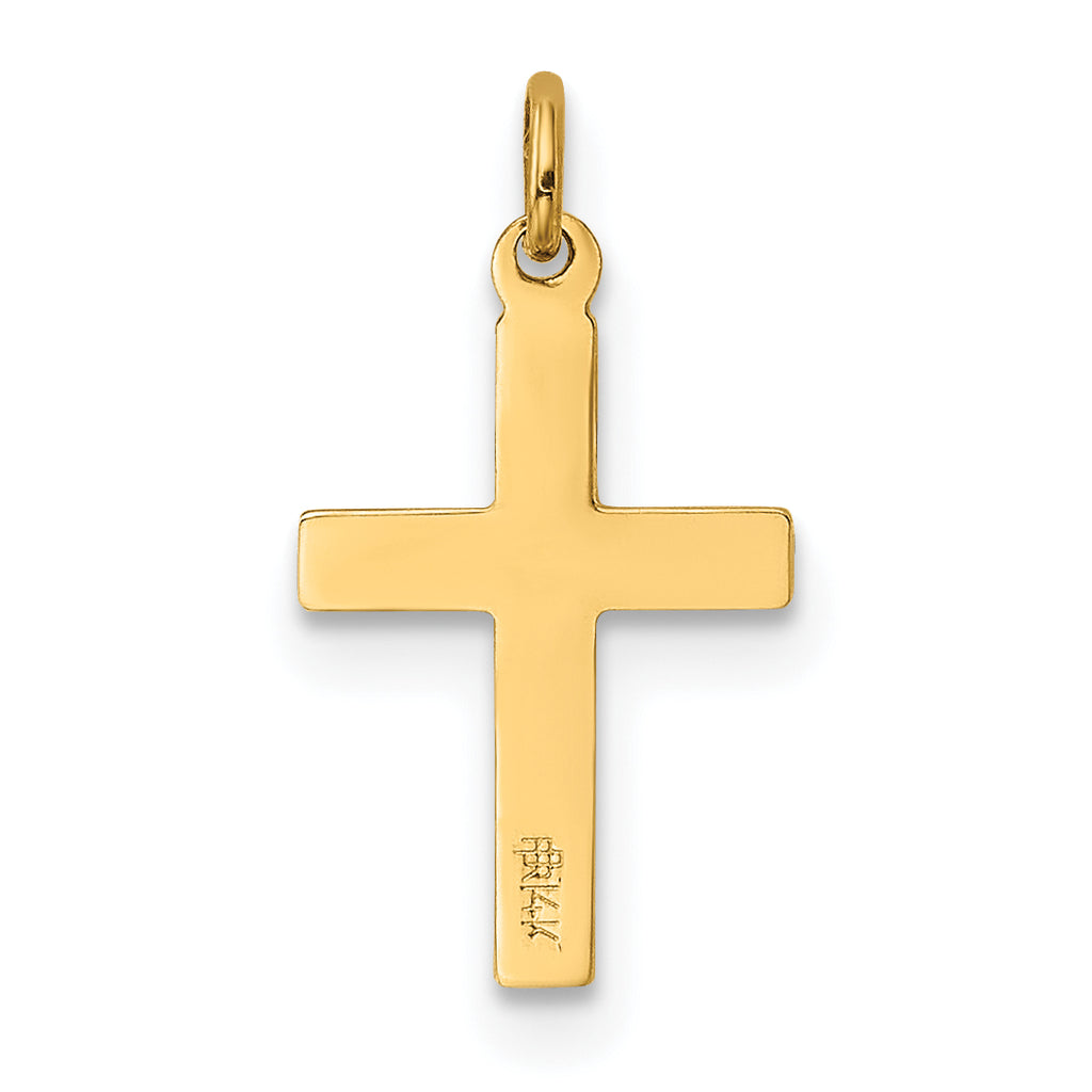 14K Floral Cross Charm