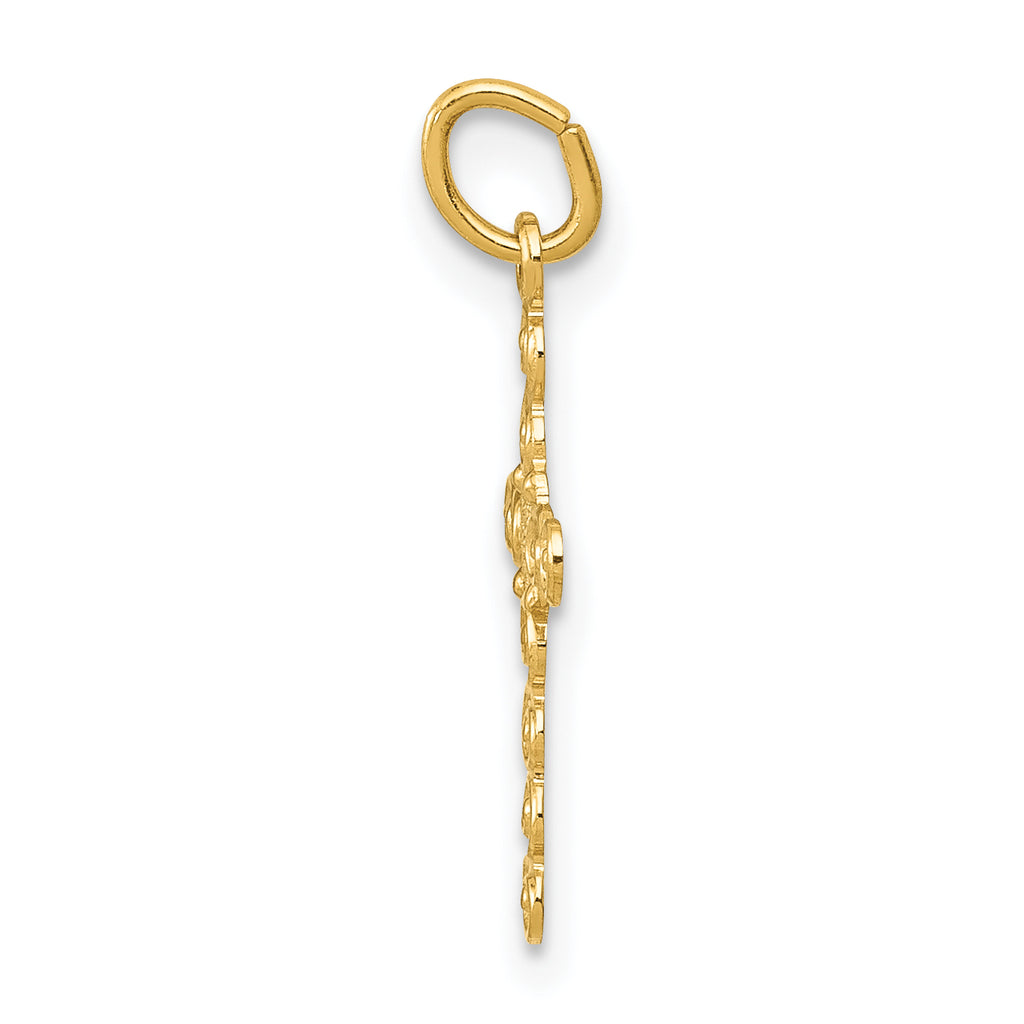 14K Small Polished Cross Charm