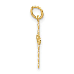 14K Small Polished Cross Charm