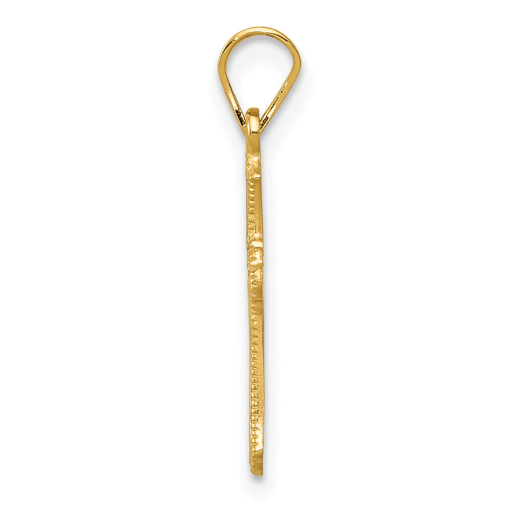 14K Budded Cross Charm