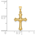 14K Budded Cross Charm