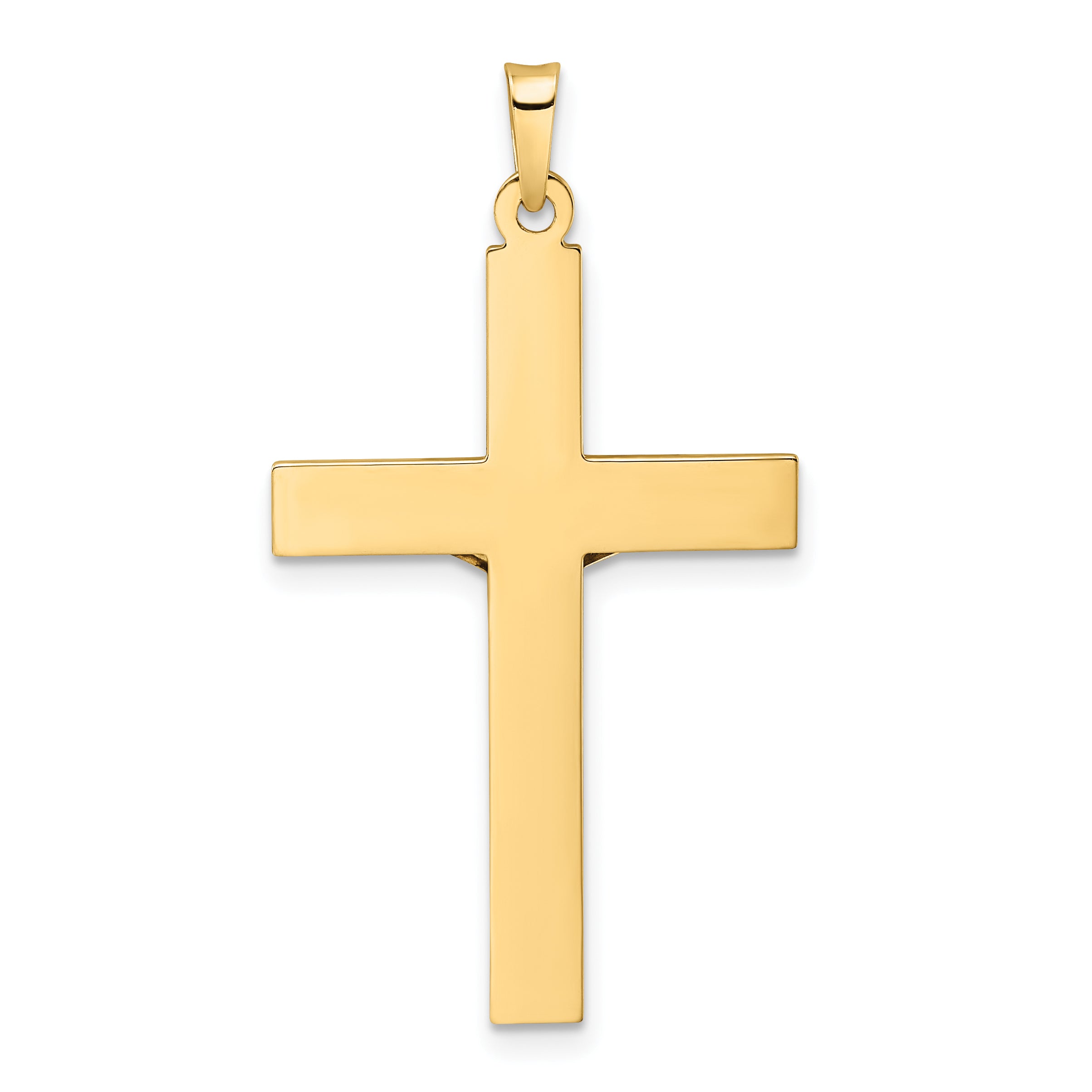 14k Two-tone Polished Solid INRI Crucifix Pendant