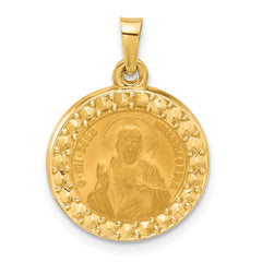 14K Hollow Sacred Heart of Jesus Medal