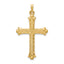 14k Hollow Fleur De Lis Cross Pendant