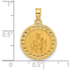 14K Hollow Our Lady of Mt Carmel Medal