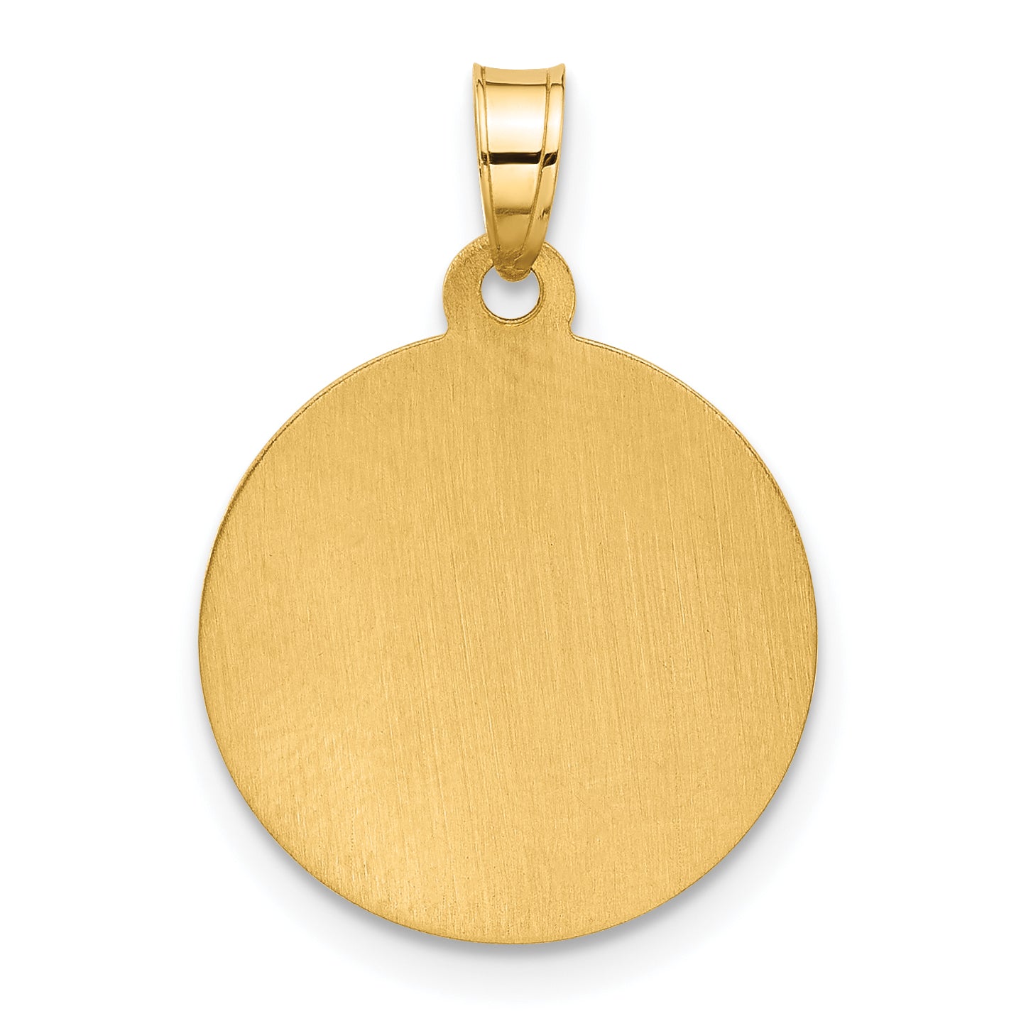 14K and White Rhodium Hollow Miraculous Mary Plain Back Medal