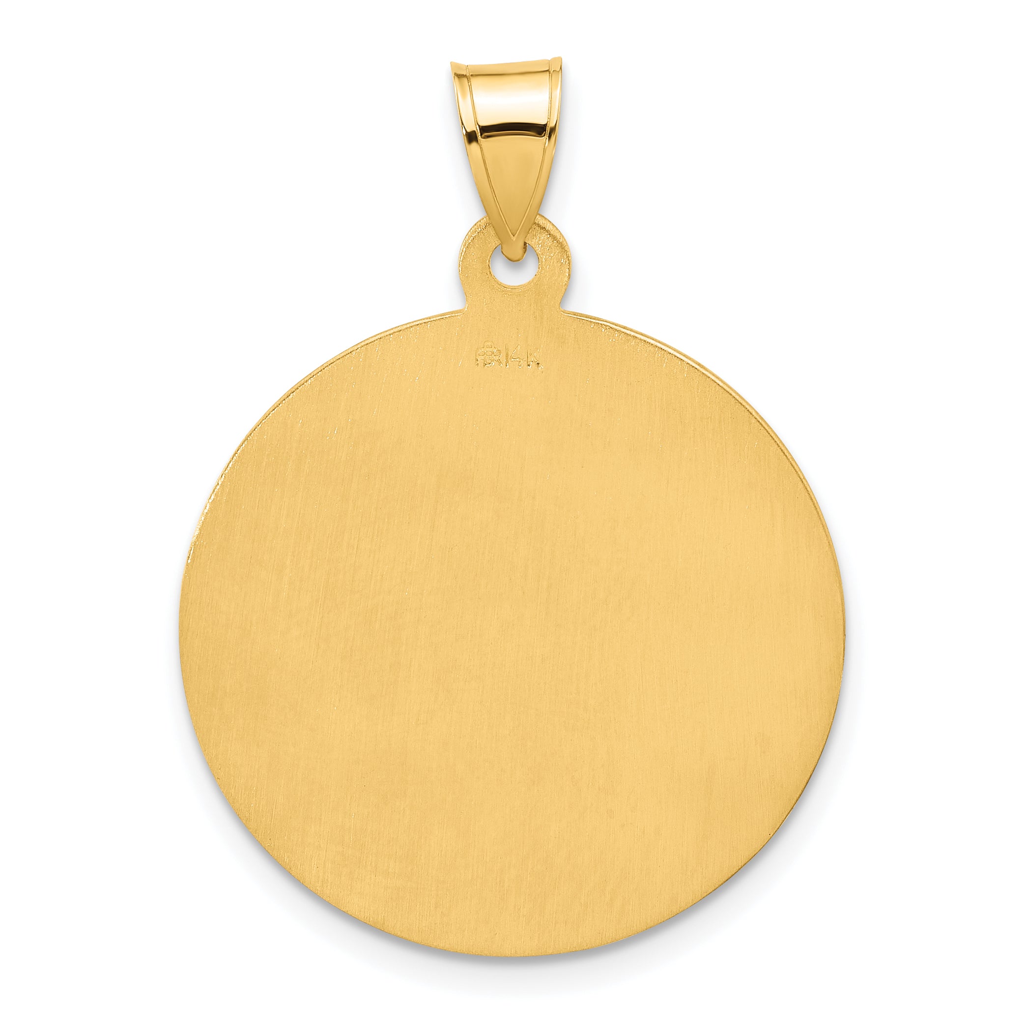 14k Polished and Satin Solid Miraculous Mary Plain Back Medal