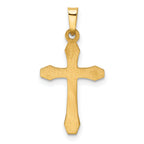 14Ky With  Rhodium Hollow Cross Pendant