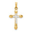 14ky w/ Rhodium Hollow Cross Pendant