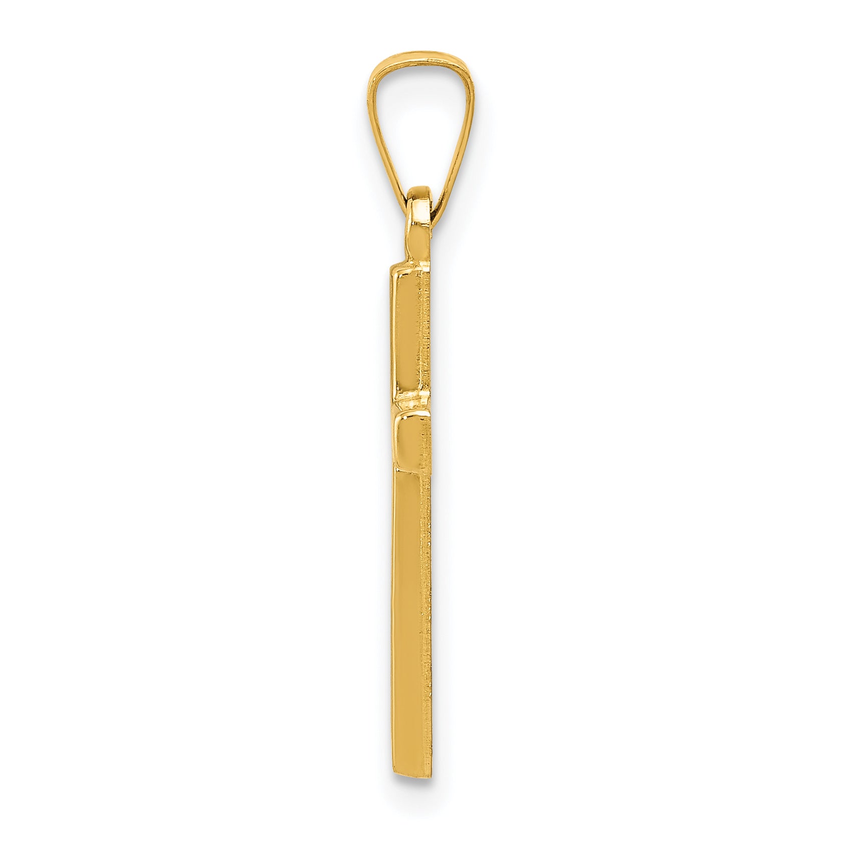 14K Diamond-cut Small Hollow Cross Pendant Secondary image