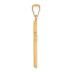 14K Diamond-cut Hollow Cross Pendant