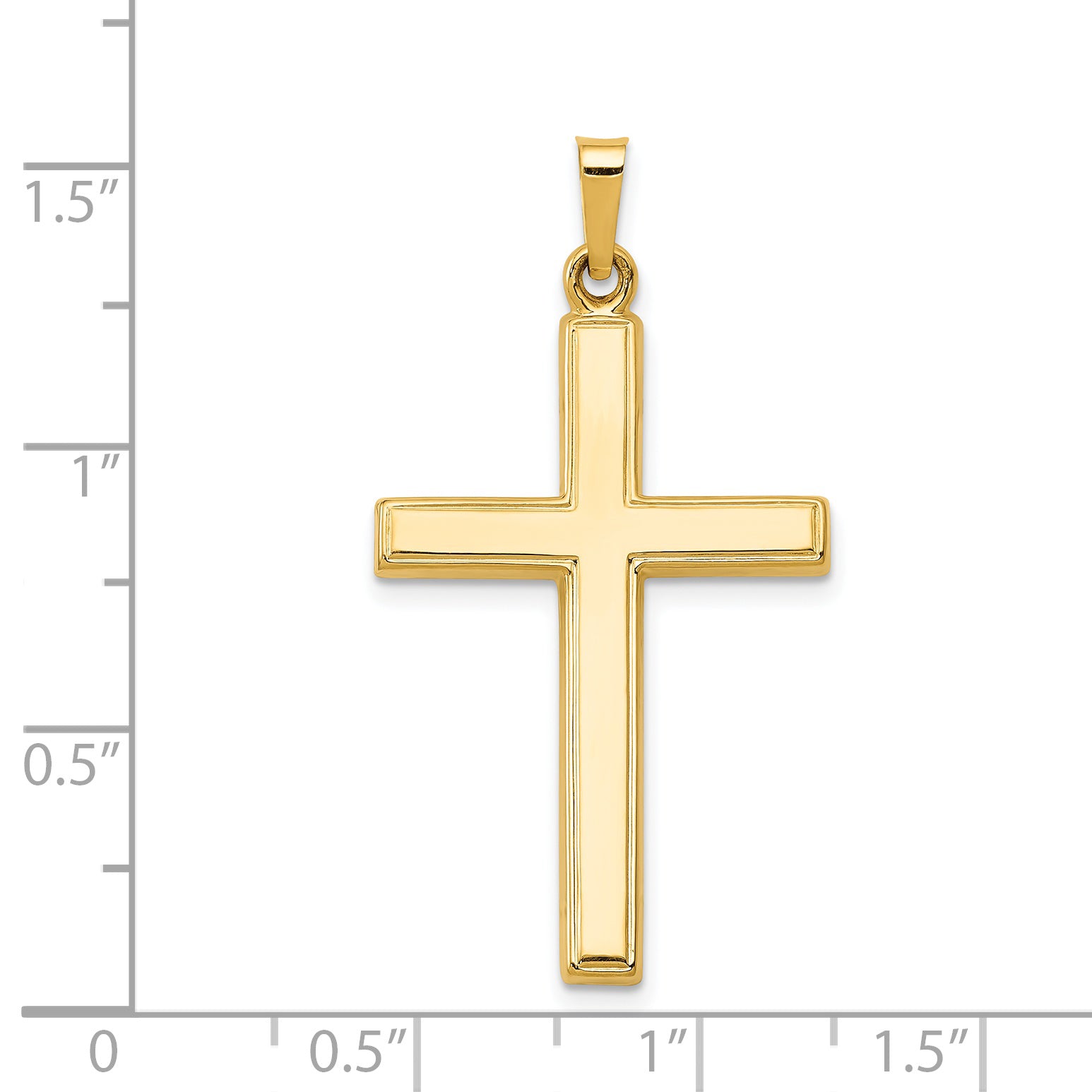 14K Hollow Cross Pendant