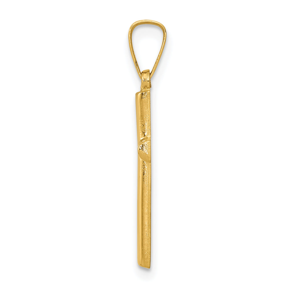 14K Hollow Cross Pendant