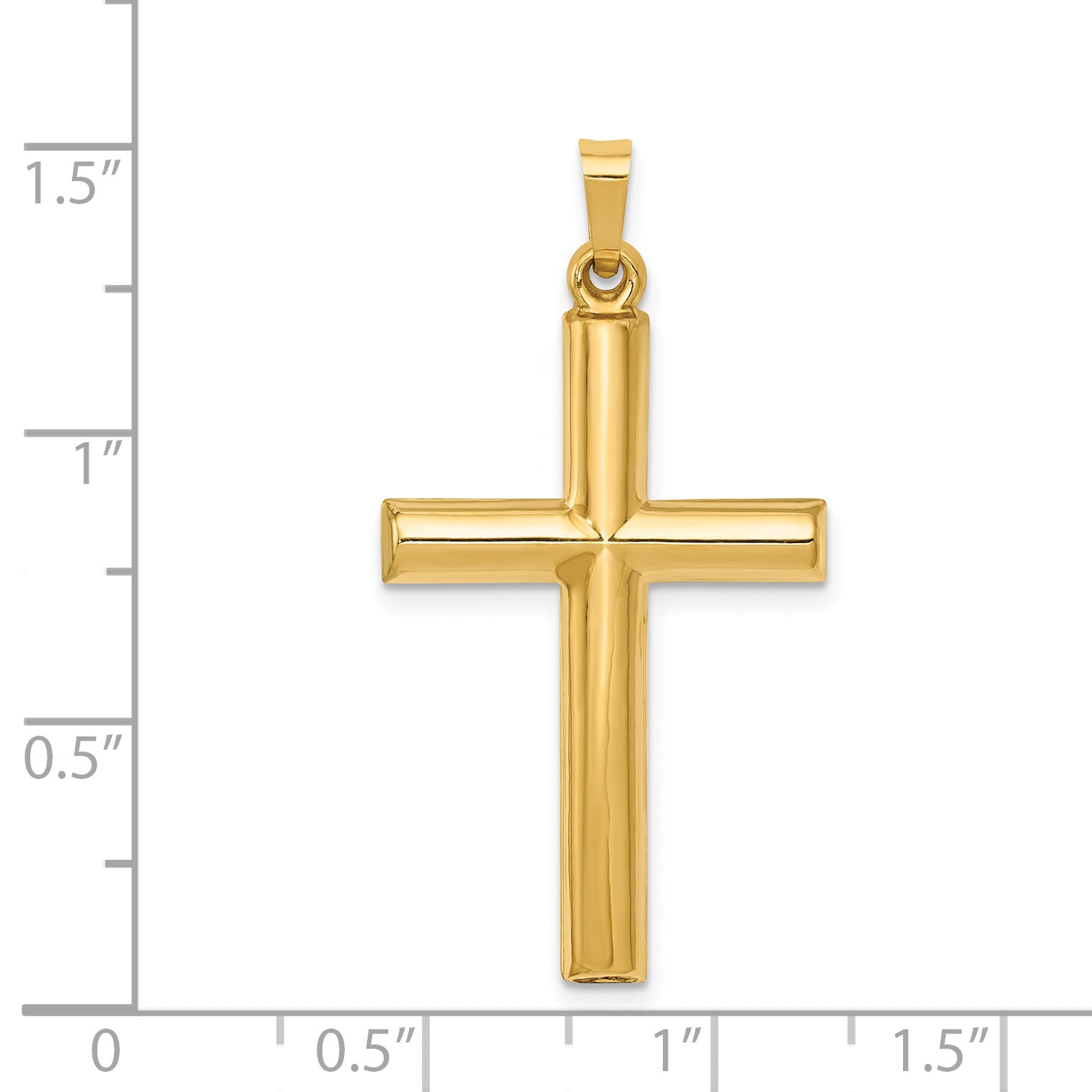 14K Hollow Cross Pendant