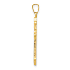 14K Fleur De Lis Cross Pendant